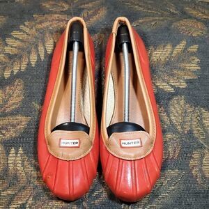 Hunter Red Jena Rain Flats